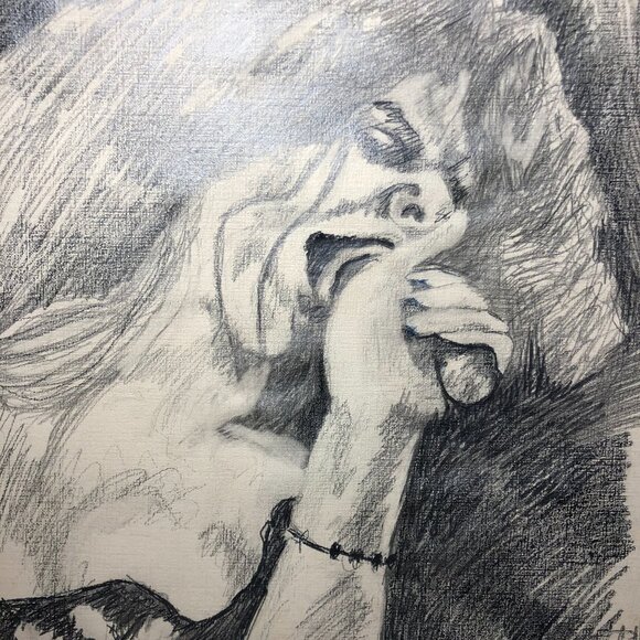 Vintage Original Pencil Drawing of Janis Joplin 1970's - 18x24 Signed - Picture 2 of 6
